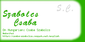 szabolcs csaba business card